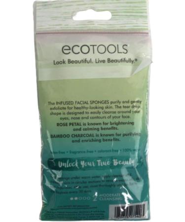EcoTools Rose Petal Bamboo Charcoal Infused Facial Sponges - Set of 3 - Buy Online on GoSupps.com