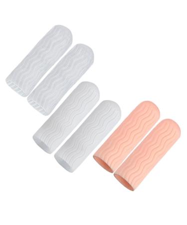 Healeved 3 Pairs Finger Cots Hot Glue Finger Protectors Finger Protective Cover Finger Protectors for Hot Glue Gel Finger Protectors Gloves Finger Sleeve Sebs Men and Women Thumb