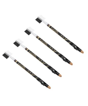 DOITOOL 4pcs Two-in-one Eyebrow Pencil Eyebrow Pen White Toiletry Bottles Eyebrow Drawing Pencils
