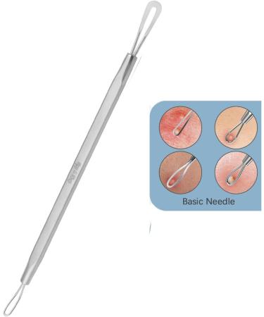 Blackhead Remover Pimple Popper Blemish Comedone Extractor Acne Tool Pimple Spot Popper Komedon Double Side Soft Touch and No-Slip Skincare for Whitehead Removal (Stainless Steel) (TT-028) Silver - Buy Online on GoSupps.com