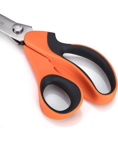 Pinking Shears Set - 2 PCS Serrated & Scalloped Edge Zig-zag Scissors by Arcanthite - Ideal for Fabric, Leather & Paper - Pinking Dressmaking Sewing Scissors AT-002-A Orange - Buy Online on GoSupps.com