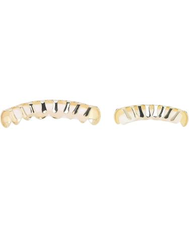 Halloween Teeth Hip Hop Teeth Brace Golden False Teeth Decoration Alloy Plated Glossy Unisex Halloween Dentures Cosplay Dress Up Horror Props Pretend Play Ornaments for Festival Party - Buy Online on GoSupps.com