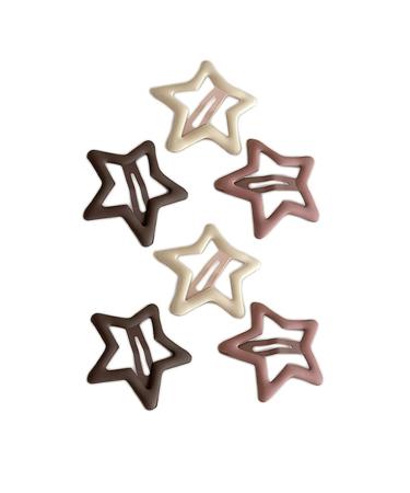6pcs Multicolor Metal Snap Hair Clips - Matte Elegant Hair Barrettes for Anniversary & Casual Leisure | Star Design Hair Accessories - Buy Online on GoSupps.com