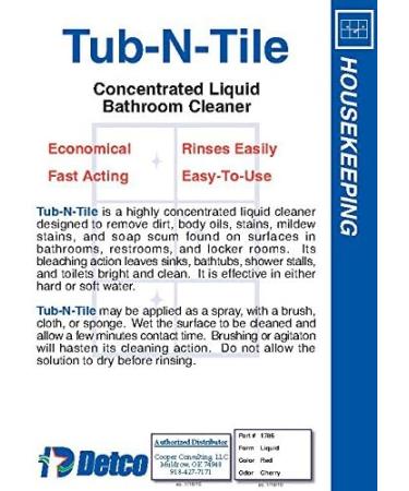 Detco Tub N Tile Multi-Purpose Cleaner - Concentrated Soap Scum & Grime Remover | 32 oz | Ideal for Tubs Tile & Bathrooms - Ships Internationally - Buy Online on GoSupps.com