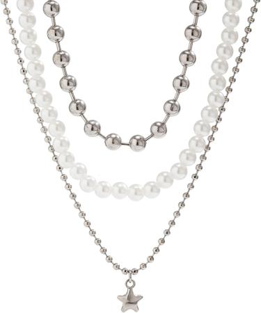 Stylish Star Shape Pendant Necklace | Adjustable Collar Chain Choker with Pearls - Elegant International Shipping - Buy Online on GoSupps.com