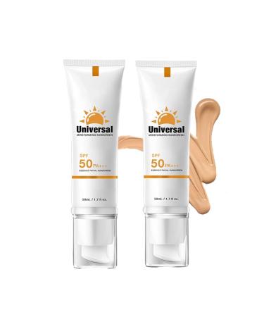 LMDGDS 2 pieces tinted sunscreen 50+ PA++++ facial protection for sensitive skin moisturizing sunscreen with hyaluron collagen and vitamin E waterproof colored sunscreen