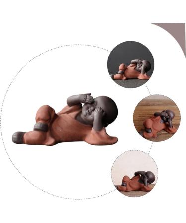 Alipis Tea Pet Chinese Decor Fairy Feng Shui Laughing Buddha Car Decoration Buddha Ornament Maitreya Buddha Figurine Desk Decor Monk Outdoor Statue Three No Purple Clay Decorations Red 13.3X6.5CM - Buy Online on GoSupps.com