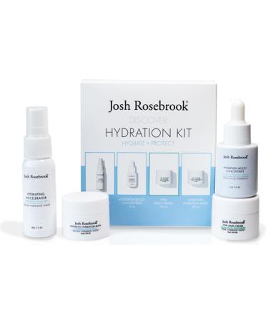 Josh Rosebrook Hydration Kit - Hydrate + Protect - Hydrating Accelerator 30mL Hydration Boost Concentrate 15mL Vital Balm Cream 10mL Advanced Hydration Mask 10mL - Travel Size Skin Care Set