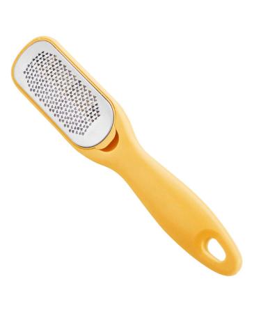 Beaupretty 1stk footfish made of stainless steel metal washers heel scrubbery tools for the foot pedicure Metal scraping professional footfish pedicure footfish double -sided you step on yellow
