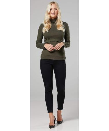 Happy Mama Maternity Nursing Roll Neck Top 1289 - Khaki, Size 16 - Buy Online on GoSupps.com