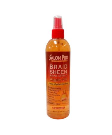 Salon Pro Braid Sheen Shine Spray Argan Oil 12 Oz Pack of 3