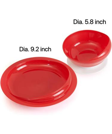 Pekokavo Spill Proof Scoop Bowl and Plate with Suction Base | Elderly/Disabled Self-Feeding Dinnerware Combo Set - Buy Online on GoSupps.com