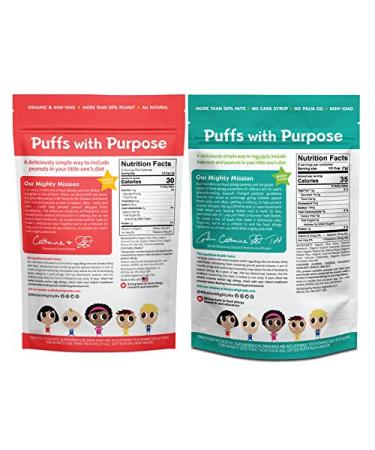 Proactive Puffs Variety Pack for Babies + Kids - Nut Butter & Peanut Butter Puffs - Allergen Introduction - Plant-Based & Gluten-Free - Peanut & Cinnamon Flavors - 1.5oz 5-Pack - Buy Online on GoSupps.com