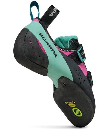 SCARPA Women's Vapor V Rock Climbing Shoes - Dahlia/Aqua, 7-7.5 Women/6-6.5 Men - Low-Volume Fit for Sport Climbing and Bouldering - Buy Online on GoSupps.com