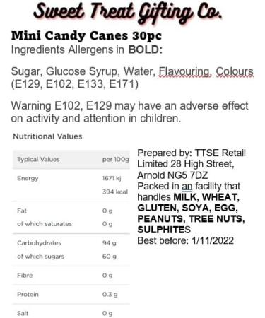 25 Mini Candy Canes Christmas Sweets 3 Flavours Sweet Treat Gifting Co. - Buy Online on GoSupps.com