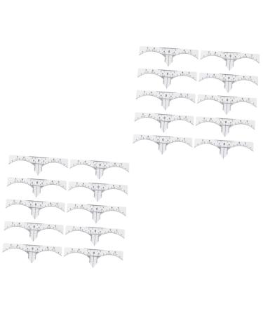 Ipetboom 20 Pcs Disposable Eyebrow Ruler Sticker Scale Ruler Microblading Eyebrow Ruler Tool Make up