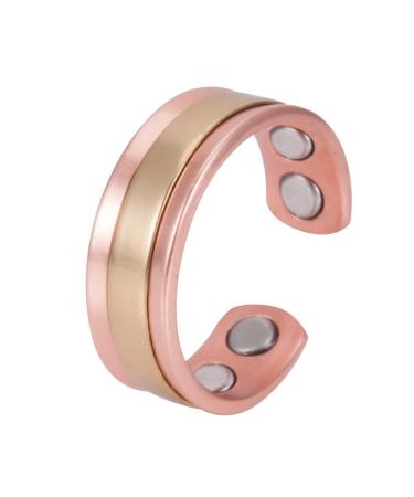 EnerMagiX Magnetic Copper Ring for Women Men Magnetic Rings with Four Strong Magnets Adjustable Copper Rings Gifts for Mom Wife