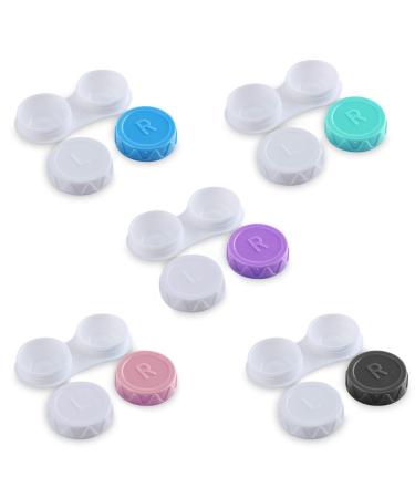 dijiusidy 60pcs Contact Lens Case Left/Right Marking Lenses Boxes Protector Portable Washable Replacement Holder Container
