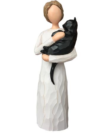 FRUMOASA Cat Memorial Gifts Cat Loss Sympathy Gift for Cat Mom Black Cat Bereavement Gifts Cat Death Gifts Angel Figurine for Cat Lovers in Memory of Passed Away Cat