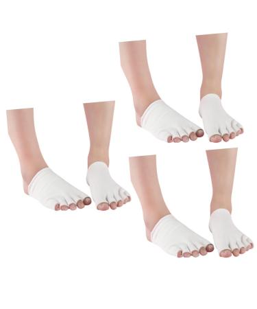 POPETPOP 3 Pairs 5 Sock Gel White Toe Cover Miss Non-Slip