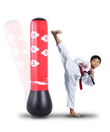 Fitness Inflatable Punching Bag Freestanding Power Boxing Bag for Kids and Adults Stress Boxing Target Bag 59 Inches