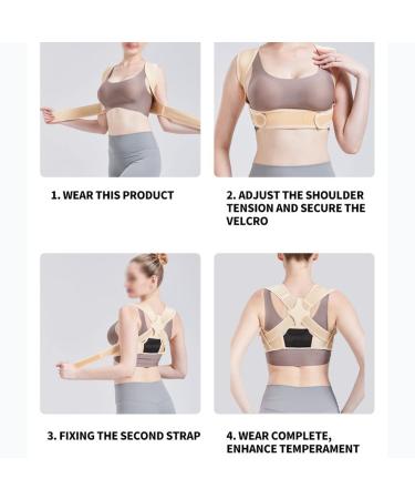 mdlian Posture Corrector | Adjustable Back Support Belt & Shoulder Brace for Adults | Invisible Hunchback Support (Beige S/M - Buy Online on GoSupps.com