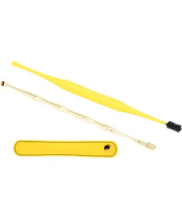 Earwax Removal Kit with Spring Soft Brush and Ear Spoon - Yellow Ear Cleaner Set - Buy Online on GoSupps.com