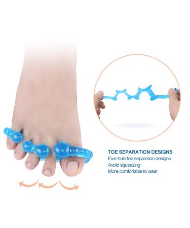 2 Pairs Toe Separators | 5 Holes Pain Relief Bunion Corrector for Men & Women - Soft Elastic Comfort - Buy Online on GoSupps.com