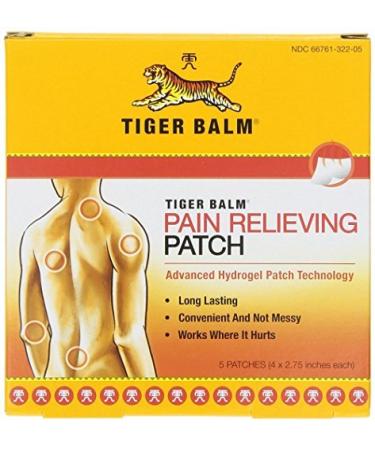 Tiger Balm Patch, Pain Relieving Patch, 4"x2.75", 5 Count (Pack of 6)
