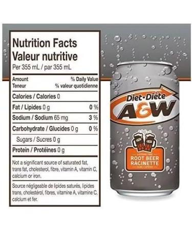 A&W Diet Root Beer (PACK OF 24) - BOX OF 12 X 2 - Caffeine Free. - Buy Online on GoSupps.com