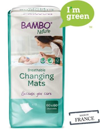 Bambo Baby Changing Mat Eco-Friendly Disposable Changing Mats Extra Soft For Comfort Ultra-Absorbent Disposable Changing Mats Leakage Protection Sustainably Sourced Changing Mats - 60x60cm 10PK 60 x 60cm - Buy Online on GoSupps.com