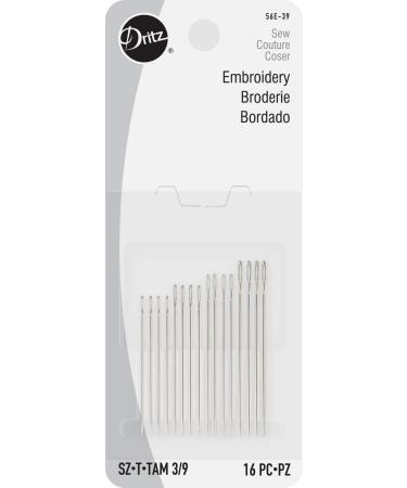 Dritz Embroidery Hand Needles Size 3/9 (16-Count) Assorted 3/9
