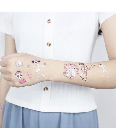 Mocossmy Mexican Glow in the Dark Temporary Tattoos for Kids - 10 Sheets of Cartoon Cactus, Pepper, and Skull Designs - Luminous Fake Face and Body Tattoo Stickers for Cinco de Mayo Fiesta - Party Favor Supplies - Buy Online on GoSupps.com