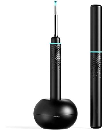 KouRy Ear Wax Removal Cleaner with 3.5mm Ear Camera 6 LED Lights 300 Megapixel HD Video Otoscope Compatible for Kids Adults (Black)