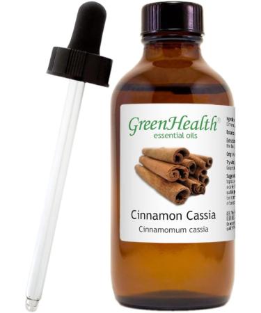 Cinnamon Cassia Essential Oil 4 fl oz (118 ml) Glass Bottle w/Glass Dropper 100% Pure Essential Oil -GreenHealth - Buy Online on GoSupps.com