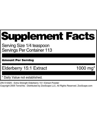 Extra Strength Elderberry 15:1 Extract Powder (4 oz ZIN: 513325) - 3 Pack - Buy Online on GoSupps.com
