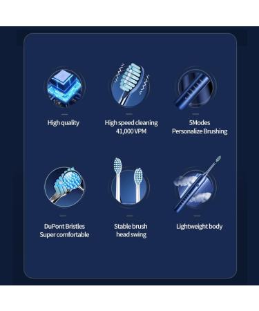 Sonic Electric Toothbrush - 6 Brush Heads Fast Charge 40000 VPM Deep Clean - Smart Toothbrush (Pink) | International Shipping - Buy Online on GoSupps.com