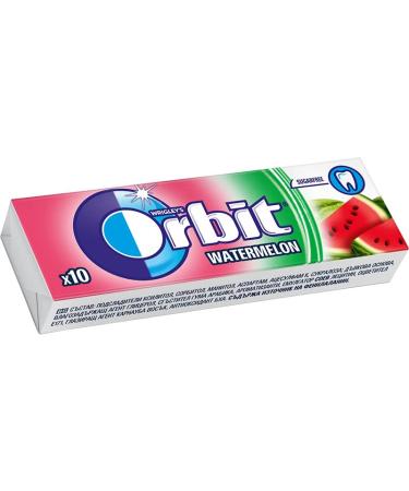 2 Full Packs of WRIGLEY'S Orbit Chewing Gum (60 Single Packs) Watermelon Watermelon 60 count (Pack of 1)