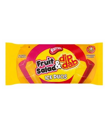 Ellies Jellies Barratt Fruit Salad & Dip Dabs Ice Duos 640ml pack of 8 x3