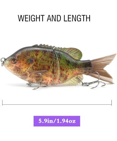 SENYUBBY Multi Jointed Swimbait Fishing Lure Big Giant Sinking Bass Lure with Treble Hook, 5.9in 1.94oz, 2/4/8/9 Segment Crankbaits Swimbaits - Buy Online on GoSupps.com