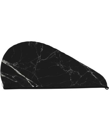 Black Marble Microfiber Hair Towel - Soft Super Absorbent & Quick Dry Wrap for Women with Long Curly and Thick Hair - Buy Online on GoSupps.com