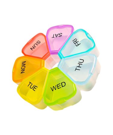 Weekly Large Pill Organizer 7 Day, Pill Box, Pill Case, Pill Container, Travel Pill Organizer, Pill Holder, Pill Box 7 Day, Pill Dispenser, Fish Oil, Pills, Supplements, Vitamins, Medicine Organizer Colorful