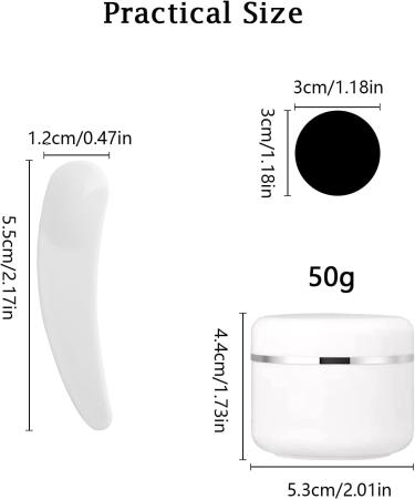 Draderch 12-Pack 50ml White Empty Jars with Lids - Ideal for Cosmetics Creams Lotions Essential Oils | Mini Spatula & Labels Included - Buy Online on GoSupps.com