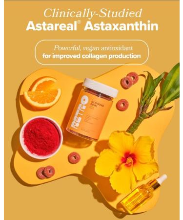 O Positiv RETRO Gummy Glowing Skin Vitamins for Collagen Production Astaxanthin, Vitamin E, Bamboo Extract, Hibiscus & Vitamin C Vegan Skin Gummies for Smooth Skin & Hydration, 50 Count (Pack of 1) - Buy Online on GoSupps.com