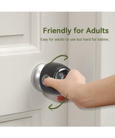 EUDEMON 4 Pack Door Knob Safety Covers - Childproof Lock for Kids - Clear-Black - Buy Online on GoSupps.com