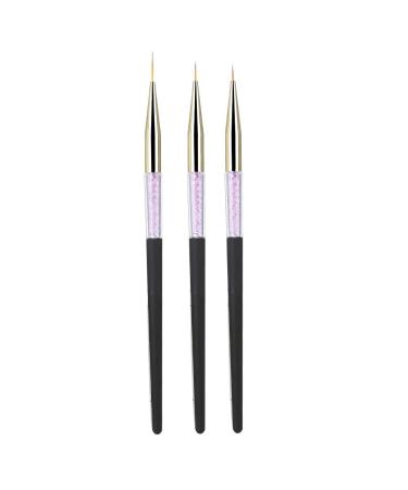 Nail Art Pen Set - 3 Dotting Tools & Brush for Marbling | Rhinestone Handle (Black) - Perfect for Creative Nail Designs - Buy Online on GoSupps.com