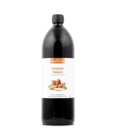 Huile d'Amande Douce BIO - Fra cheur Garantie OxyCert - Vierge & de 1 Pression Froid 1L