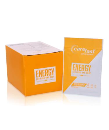 Carefast Natural Energy Powder Drink Mix - Tropical Punch - 15 Servings - Sugar Free Keto Electrolyte Packets with Caffeine Vitamins & Minerals Amino Acids. Promotes Focus & Healthy Endurance Boost