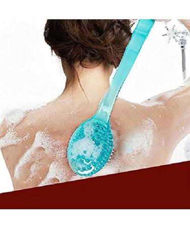 ZHOUBA Long Handle Massage Brush | Green Body Bath Shower Back Brush Massager - Skin Cleaning Tool for Ultimate Relaxation - Buy Online on GoSupps.com