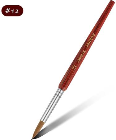 Aokitec #12 Oval Crimped Sable Acrylic Nail Brush - Wood Nail Art Tool for Acrylic Application - Buy Online on GoSupps.com